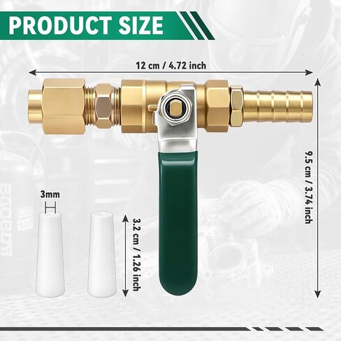 Sandblaster Gun Kit with 3mm Ceramic Nozzle Tip Assembly Sand Blasting Gun Kit Brass Ball Valve Bracket Connector Grinding Nozzle Tip Replacement for Media Abrasive Blasting in Kuwait