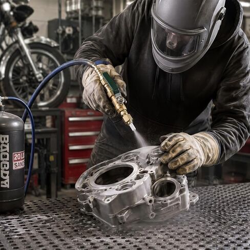Sandblaster Gun Kit with 3mm Ceramic Nozzle Tip Assembly Sand Blasting Gun Kit Brass Ball Valve Bracket Connector Grinding Nozzle Tip Replacement for Media Abrasive Blasting in Kuwait