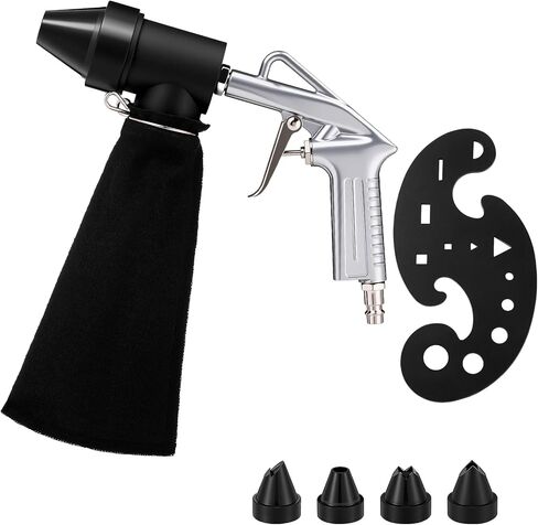 Spot Sand Blaster Gun Kit with 4 Rubber Nozzles, Gravity Feed Sandblaster for Air Compressor, Portable Sand Blaster Gun Kit for Rust, Corner & Weld Cleaning with Abrasive Recycling in Kuwait