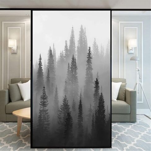 No Glue Window Film - Privacy Classic Pattern Decorative Frosted Glass Door Covering - Decals Sticker 110Z 55x170cm(21.6"x66.9") in Saudi Arabia