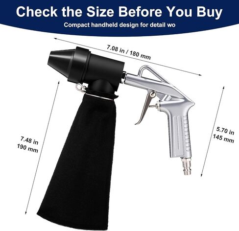 Spot Sand Blaster Gun Kit with 4 Rubber Nozzles, Gravity Feed Sandblaster for Air Compressor, Portable Sand Blaster Gun Kit for Rust, Corner & Weld Cleaning with Abrasive Recycling in Kuwait