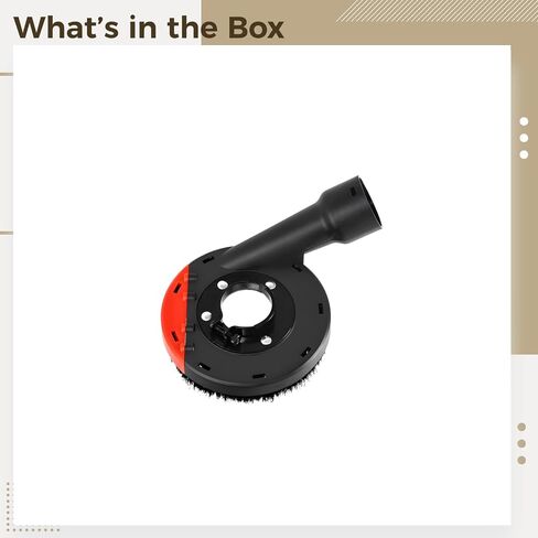 5 Inch Angle Grinder Dust Shroud, 125 Type Dust Shroud for 4.7 in / 12 cm Grinding Disc, Dual Ports, Brush Loop, Detachable Edge, Lightweight Plastic Dust Collector for Grinding Work in Kuwait