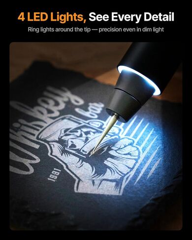 xTool Selected Engraving Pen, Cordless 5-in-1 Rotary Tool for All Materials | 50+ surfaces include glass; 12,000–25,000 RPM 5-speed motor; 160 gf·cm of anti-twist torque; in Kuwait