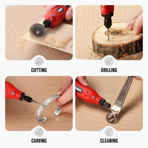 EWORK 448PCS Cordless Rotary Tool Kit 5-Speed Power Rotary Tool Accessories | 4V Mini Rotary Tool Kit for Drilling, Engraving, Sanding, Polishing, Cutting, Carving, Grinding and Cleaning, DIY in Kuwait