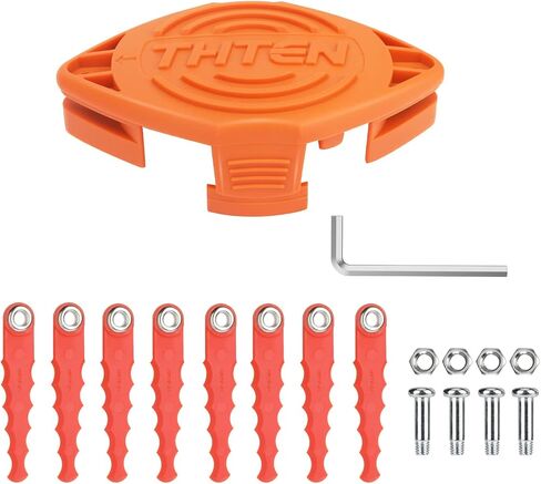 THTEN WA0007 Weed Eater Spool Replacement for Worx WG115 WG116 WG117 WG118 WG119 WG124 String Trimmer Edger Line Refills Parts Auto-Feed 2 x16ft 0.065" with 50019417 Spool Cap Covers in Kuwait