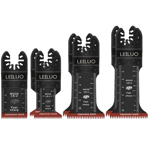 LEILUO 7 Pcs Oscillating Tool Blade Japanese Teeth Extra Long Oscillating Saw Blades for Wood CRV Multitool Blades Set Compatible with DeWalt Makita Milwaukee and More in Kuwait