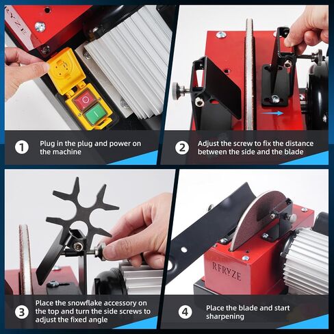 800W Lawn Mower Blade Sharpener, 1.09HP Bench Grinder with 9-Inch Ceramic Grinding Wheel, Multi-Angle Sharpening & Rust Removal Wheel for High Lift, Low Lift, Gator & Flat Blades in Kuwait