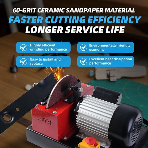 800W Lawn Mower Blade Sharpener, 1.09HP Bench Grinder with 9-Inch Ceramic Grinding Wheel, Multi-Angle Sharpening & Rust Removal Wheel for High Lift, Low Lift, Gator & Flat Blades in Kuwait