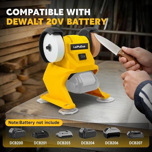 Cordless Mini Bench Grinder Polisher Compatible with Dewalt 20V Battery,5500 RPM Household Grinding Wheels,Dual Grinding Wheels for Sharpen Knives, Rust Removal, Drills, polishing(No Battery) in Kuwait
