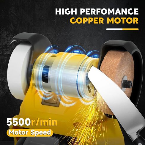 Cordless Mini Bench Grinder Polisher Compatible with Dewalt 20V Battery,5500 RPM Household Grinding Wheels,Dual Grinding Wheels for Sharpen Knives, Rust Removal, Drills, polishing(No Battery) in Kuwait