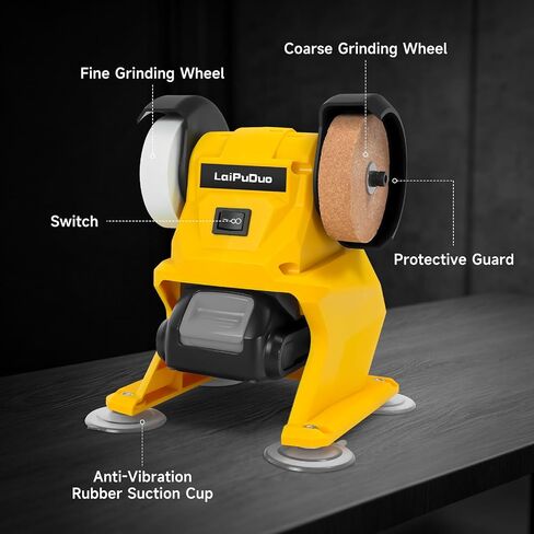 Cordless Mini Bench Grinder Polisher Compatible with Dewalt 20V Battery,5500 RPM Household Grinding Wheels,Dual Grinding Wheels for Sharpen Knives, Rust Removal, Drills, polishing(No Battery) in Kuwait