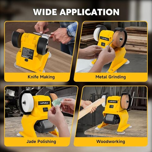 Cordless Mini Bench Grinder Polisher Compatible with Dewalt 20V Battery,5500 RPM Household Grinding Wheels,Dual Grinding Wheels for Sharpen Knives, Rust Removal, Drills, polishing(No Battery) in Kuwait