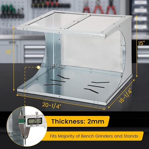 Universal Bench Grinder Enclosed Eye Shield Kit, 2PCS Aluminum Alloy Replacement Guard Assembly with Clear Acrylic Shield, Safety Eye Protection Set for 6" 8" 10" Bench Grinders & Machines in Kuwait