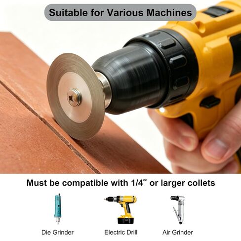3Pcs 60mm Diamond Cutting Disc with Mandrel 1/4'' Shank Stone Blade and Small Screwdriver for Rotary Tool Drill Attachment Cutting Glass Wine Bottle,Polishing Glass,Tiles,Marble in Kuwait