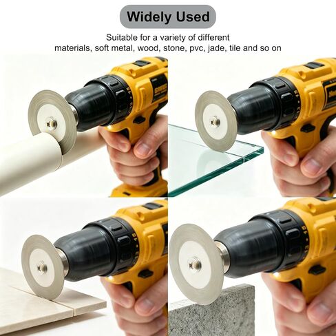3Pcs 60mm Diamond Cutting Disc with Mandrel 1/4'' Shank Stone Blade and Small Screwdriver for Rotary Tool Drill Attachment Cutting Glass Wine Bottle,Polishing Glass,Tiles,Marble in Kuwait