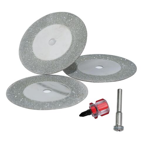 3Pcs 60mm Diamond Cutting Disc with Mandrel 1/4'' Shank Stone Blade and Small Screwdriver for Rotary Tool Drill Attachment Cutting Glass Wine Bottle,Polishing Glass,Tiles,Marble in Kuwait