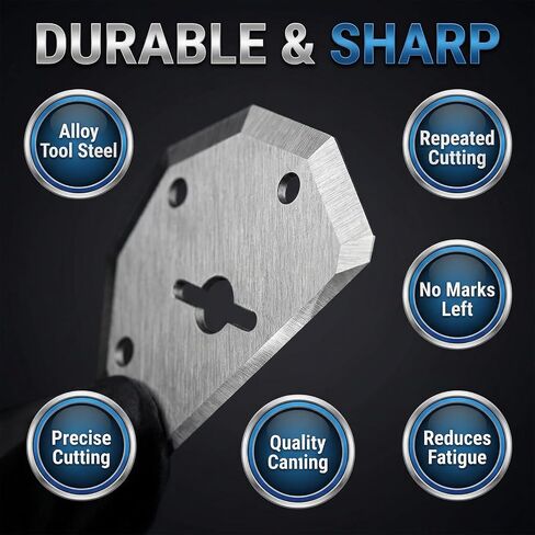 3 Pack 5-Hole Replacement Blades for Electric Scissors, Compatible with 4V Cordless Rotary Cutters, Sharp Steel Blades for Cutting Cardboard, Fabric, and Leather in Kuwait
