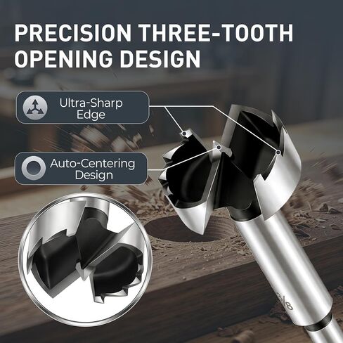 8PCS Forstner Bit Set, Professional Wood Drill Bits for Flat-Bottom & Pocket Holes in Hardwood, Plywood, Plastic in Saudi Arabia