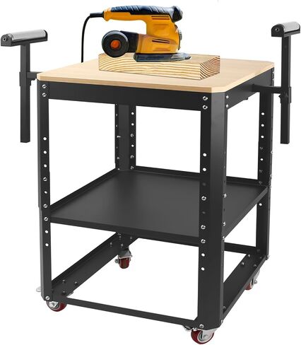 Rolling Planer Stand, Height Adjustable Miter Saw Planer Table with Extension Rollers, 550 lbs Load Capacity Tool Stand with Wheels, for Most Planers, Saws, Bench-top Machines, Power Tools in Kuwait