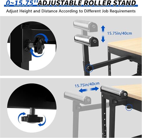 Rolling Planer Stand, Height Adjustable Miter Saw Planer Table with Extension Rollers, 550 lbs Load Capacity Tool Stand with Wheels, for Most Planers, Saws, Bench-top Machines, Power Tools in Kuwait