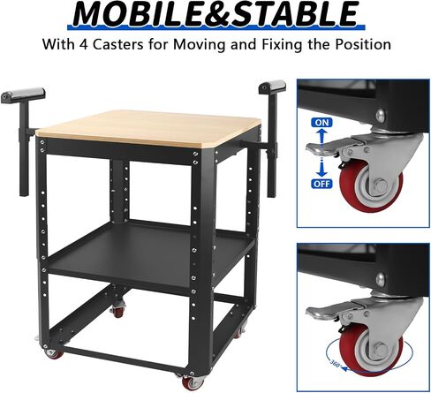 Rolling Planer Stand, Height Adjustable Miter Saw Planer Table with Extension Rollers, 550 lbs Load Capacity Tool Stand with Wheels, for Most Planers, Saws, Bench-top Machines, Power Tools in Kuwait