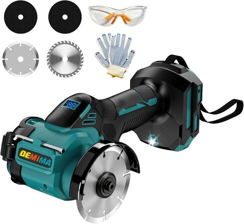DEMIMA Cordless Cut Off Tool Compatible with Milwaukee 18V Battery, 3-Inch Brushless Mini Cut Off Saw 18000 RPM with Variable Speed, Includes 4 Cutting Wheels for Metal, Wood & Plastic (Tool Only) in Kuwait