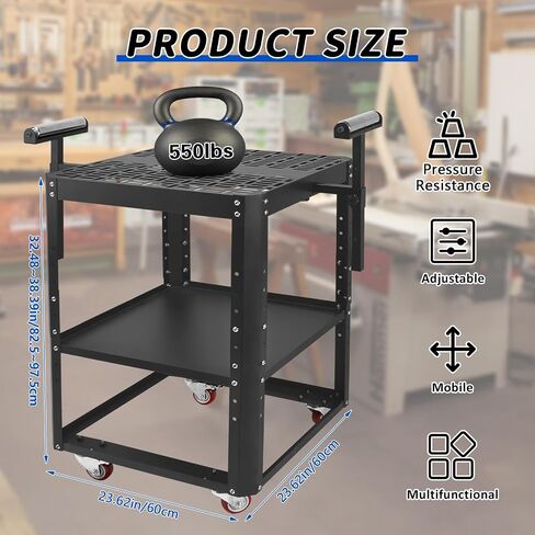 Planer Stand with Wheels, Height Adjustable Miter Saw Stand, Planer Table Stand with Extension Rollers, 550 lbs Load Capacity Power Tool Stand, for Most Planers, Saws, Bench-top Machines, Power Tools in Kuwait
