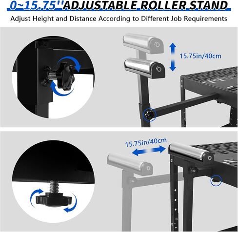 Planer Stand with Wheels, Height Adjustable Miter Saw Stand, Planer Table Stand with Extension Rollers, 550 lbs Load Capacity Power Tool Stand, for Most Planers, Saws, Bench-top Machines, Power Tools in Kuwait