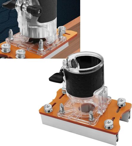 Trimmer Base Woodworking, 2 in 1 Fastener Slotting Bracket, 6.30in Length Woodworking Router Base, Protable Router Slotting Bases for 65mm Inner Diameter Trimming Machine in Kuwait