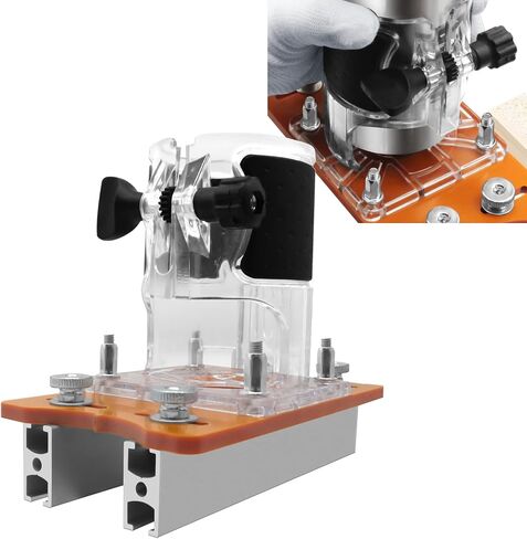 Trimmer Base Woodworking, 2 in 1 Fastener Slotting Bracket, 6.30in Length Woodworking Router Base, Protable Router Slotting Bases for 65mm Inner Diameter Trimming Machine in Kuwait