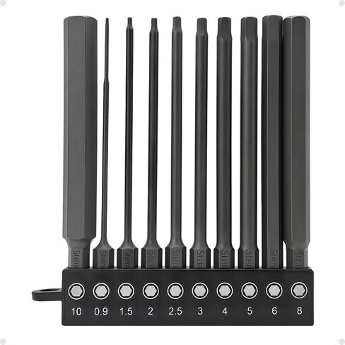 Impact Rated Screwdriver Bit Set, 4" Extended Long Magnetic Power Bits, Premium S2 Steel, Shock-Absorbing Design, 1/4" Hex Shank for Power Drill & Impact Driver (4 Inch Metric Hex) in Kuwait