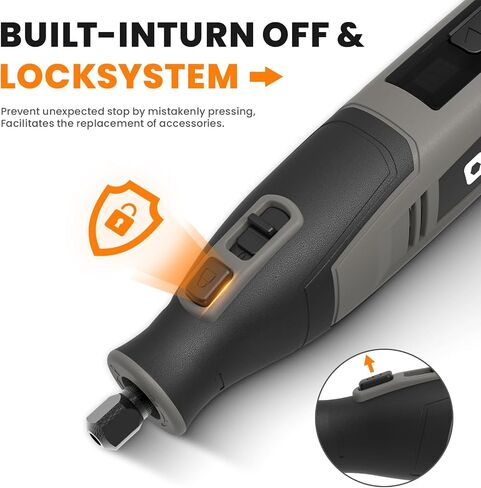 4V Cordless Rotary Tool Kit with 80Pcs, 4000mAh Long-lasting Battery, 6 Speeds 8000-28000RPM Rotary Tool with Digital Display for Cutting, Sanding, Polishing, Drilling, Engraving, DIY Crafts (Grey) in Saudi Arabia