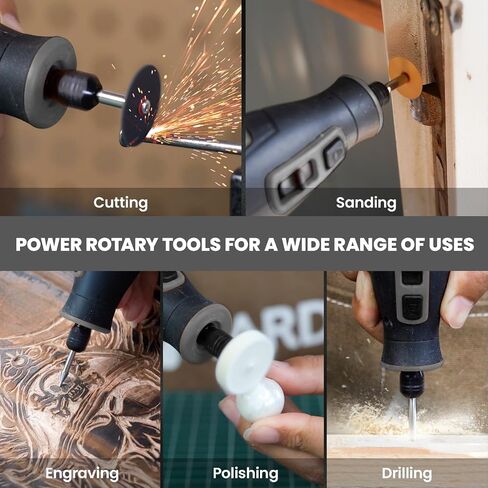 4V Cordless Rotary Tool Kit with 80Pcs, 4000mAh Long-lasting Battery, 6 Speeds 8000-28000RPM Rotary Tool with Digital Display for Cutting, Sanding, Polishing, Drilling, Engraving, DIY Crafts (Grey) in Saudi Arabia