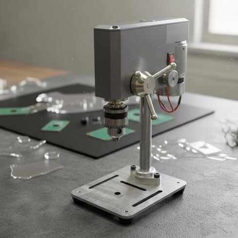 Mini Drill Press Small Desktop Drill Press With Metal Column And Adjustable 12-24V Power 0.6-6mm Clamp For DIY layouts light builds delicate home studio in Kuwait