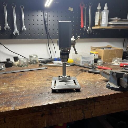 Mini Drill Press Small Desktop Drill Press With Metal Column And Adjustable 12-24V Power 0.6-6mm Clamp For DIY layouts light builds delicate home studio in Kuwait