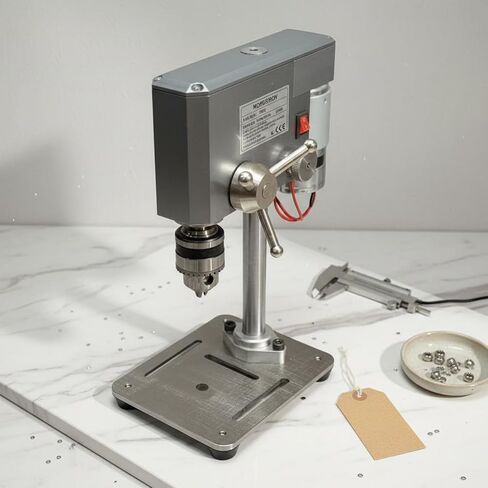 Mini Drill Press Small Desktop Drill Press With Metal Column And Adjustable 12-24V Power 0.6-6mm Clamp For DIY layouts light builds delicate home studio in Kuwait