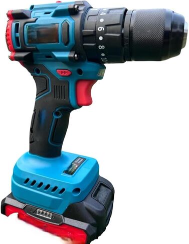Cordless Electric Drill Driver with Battery, 10-Speed Adjustable | Rechargeable Battery, Variable Speed, Keyless Chuck, Power Tool, Compact Design in Kuwait