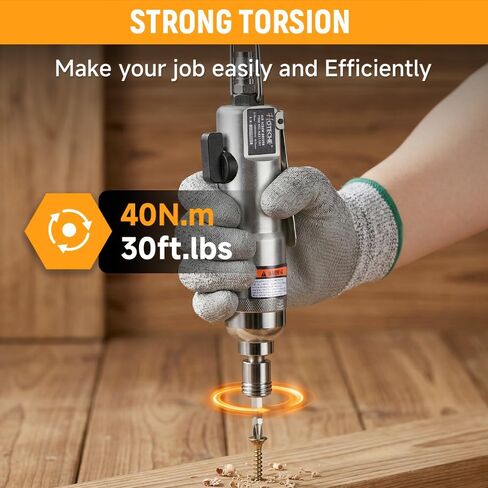 Hoteche Air Screw Driver, 40NM Torque, 12000 RPM, 4-5MM Capacity, with 3 Universal Inserts & 6.35MM Bit, Color Box in Kuwait
