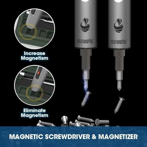 Electric Screwdriver For CreationSpace CS0702B Electric Screwdriver 3.7V Rechargeable Lithium Battery Adjustable Torque Portable Screwdriver 40min Fast Charging for DIY Repair（Color:Grey) in Kuwait