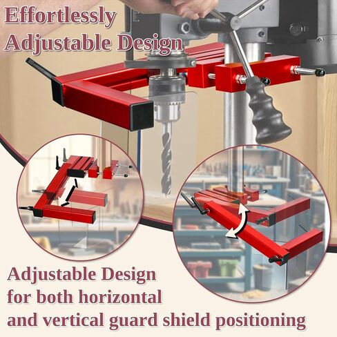 TOPOWN Adjustable Safety Drill Press Guard Shield Fits 2.0-4.0 Inches Column Diameter, Accessories for Drilling Press Guard Shield for Drill Press Protective Guard Shield, Drill Machine Guard Shield in Kuwait