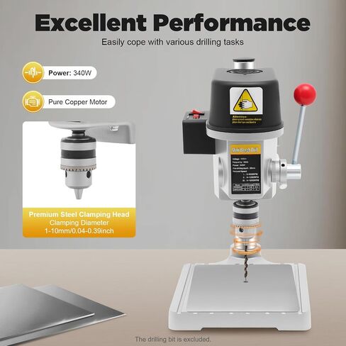 Mini Drill Press, 110V Portable Bench Drill Machine | 3-Speed Pillar Drill, Precision Mini Drilling Tool for Jewelry Making, DIY Crafts, Wood, Acrylic and Plastic in Kuwait