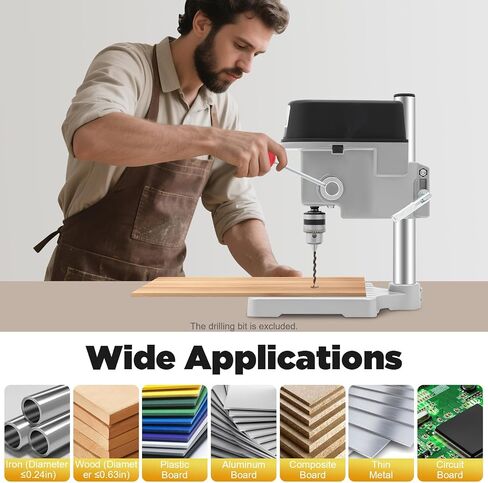 Mini Drill Press, 110V Portable Bench Drill Machine | 3-Speed Pillar Drill, Precision Mini Drilling Tool for Jewelry Making, DIY Crafts, Wood, Acrylic and Plastic in Kuwait