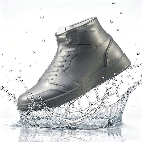 Waterproof Shoe Covers, Reusable Non-Slip and Cotton Shoe Protectors for Rain, Mud, Outdoor Commuting, Garden Work, Washable Lightweight Overshoes for Men and Women (Large, Black) in Kuwait
