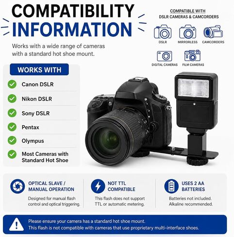 Tronixpro Digital Camera Flash with Shoe Bracket for Sony, Nikon, Canon, Pentax, Olympus & More Cameras & Camcorders in Kuwait