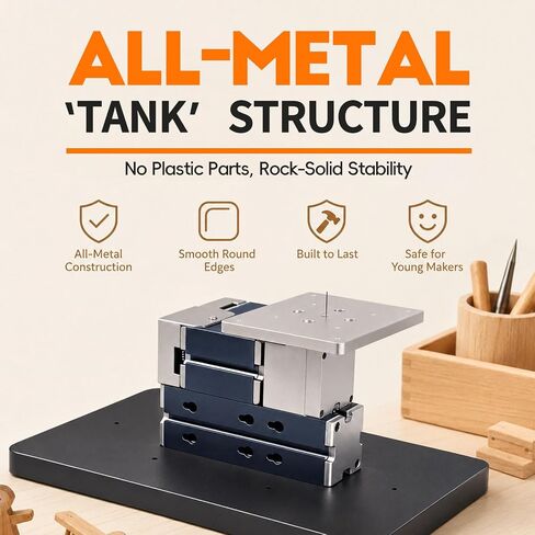 All-Metal Mini Scroll Saw, 60W Benchtop Precision Saw with 12000 RPM Motor, Compact DIY Craft Cutting Tool for Wood, Plywood, Acrylic, Cardboard, Thin Aluminum and Model Making in Kuwait