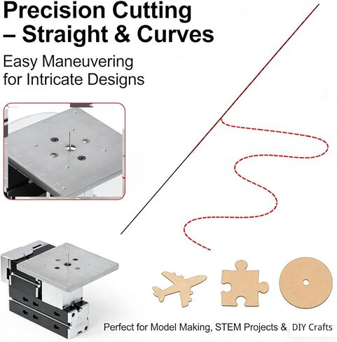 All-Metal Mini Scroll Saw, 60W Benchtop Precision Saw with 12000 RPM Motor, Compact DIY Craft Cutting Tool for Wood, Plywood, Acrylic, Cardboard, Thin Aluminum and Model Making in Kuwait