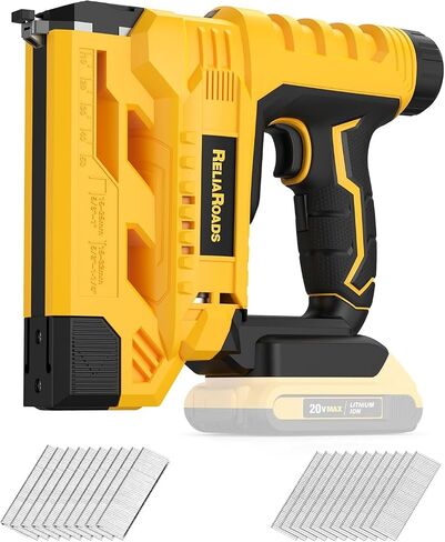 2-in-1 Cordless 18GA Brad Nailer & 1/4 Crown Stapler for DeWALT 20V MAX Battery (Tool Only) - Lightweight, 1600 Nails/Staples Included for DIY, Upholstery & Home Renovation in Kuwait