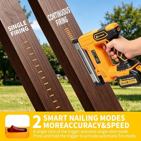 JEXUGK Cordless Brad Nailer, 18 GA Nail Gun Battery Powered with 2 x 4.0Ah Battery, 2 in 1 Electric Nail Gun with 1000 Brad Nails and 1000 Staples, Finish Nailer for Woodworking & Home Improvement in Kuwait