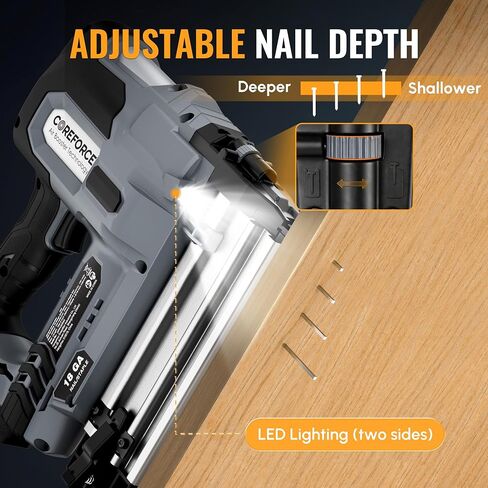 WORKPROX 20V Cordless Brad Nailer Kit, 18 Gauge 2-in-1 Nail & Staple Gun | 2.0Ah Rechargeable Battery, 1000 Staples & 1000 Nails, For Woodworking, Upholstery, DIY Projects & Home Improvement in Kuwait