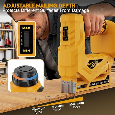 3-In-1 Cordless Nail Gun - Compatible with DEWALT 20V Battery - 18 GA Electric Brad Nailer With 3000 Pcs Nails (18GA Brad & T50 & 10J Crown Staples) for Upholstery & Family DIY (No Battery) in Kuwait
